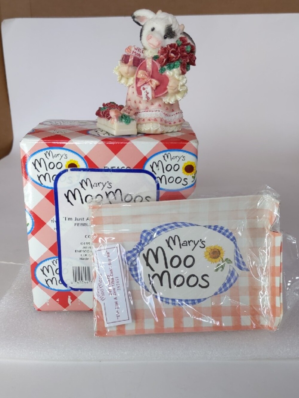 Enesco Mary's Moo Moo's February 'I Am Just a Cow Who Can't Say No' Figurine